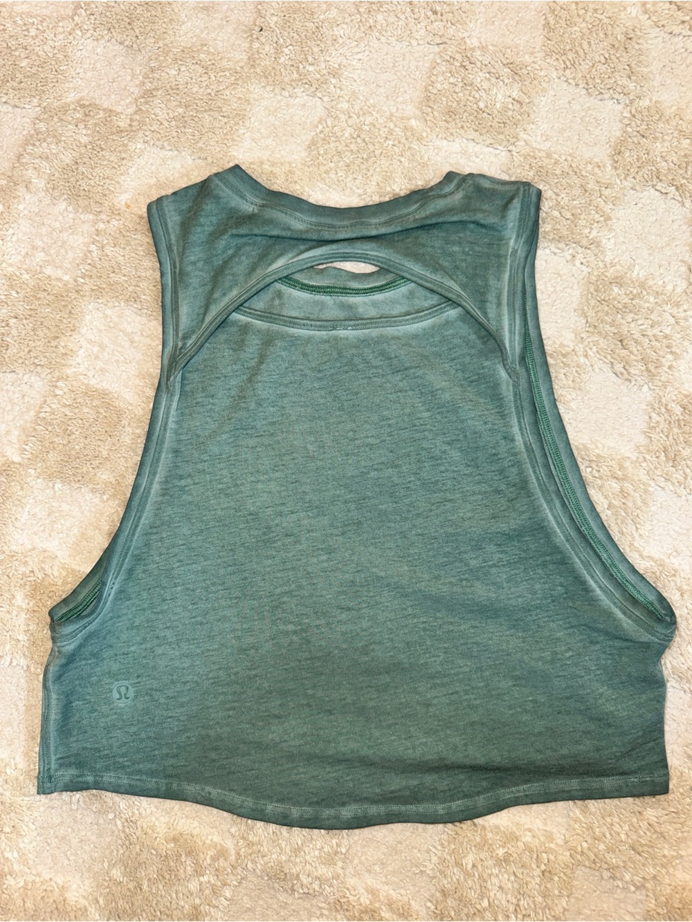 Lululemon Teal Heather Open-Back Cropped Tank | Size 2